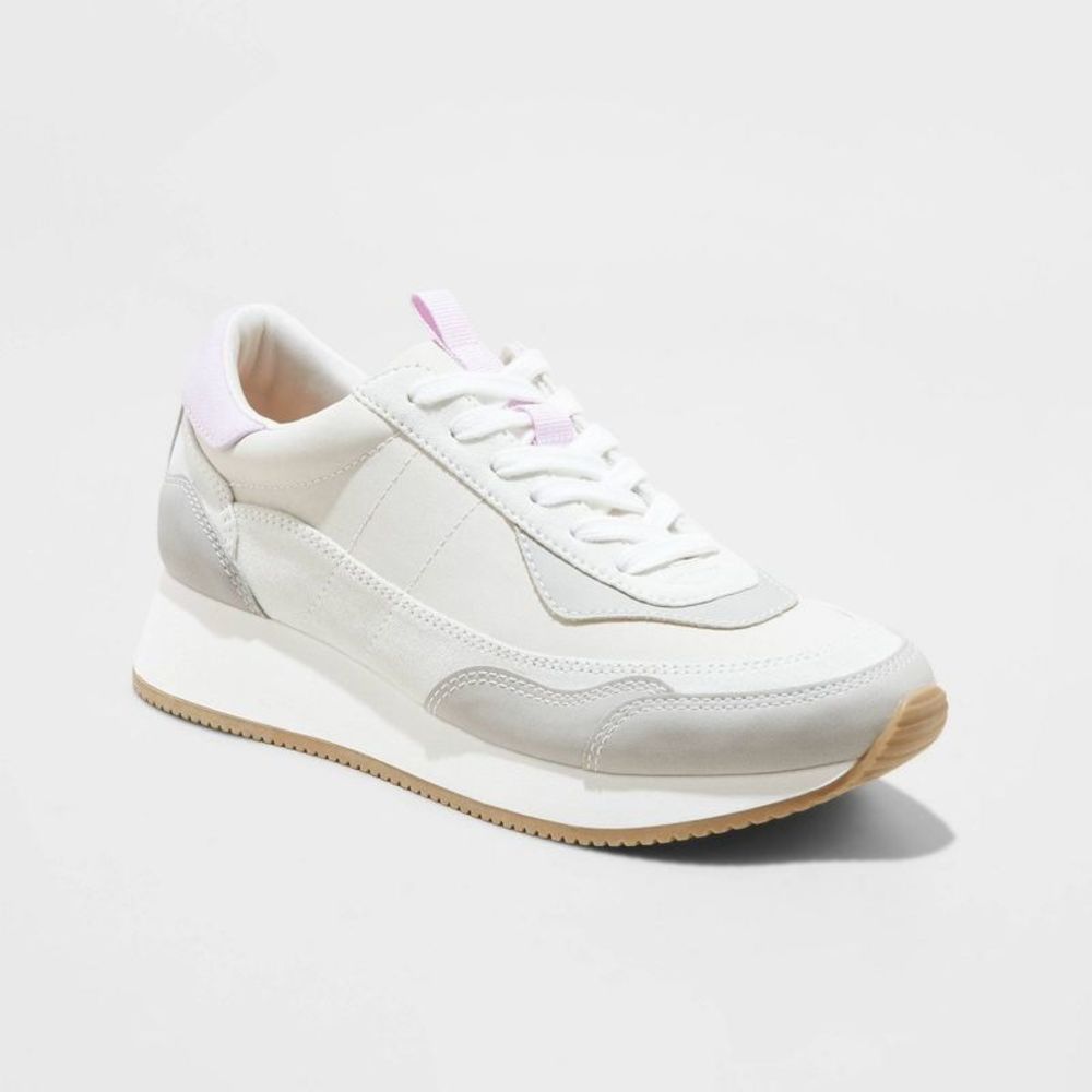 Universal Thread White & Light Pink Women's Platform Trainer Sneakers